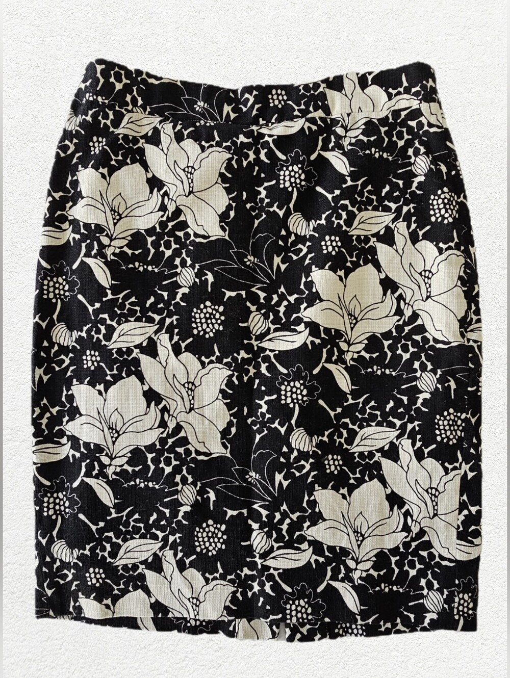 Floral Black Pencil Skirt